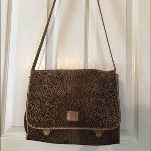 Silvano Biagini brown & gray suede & leather bag